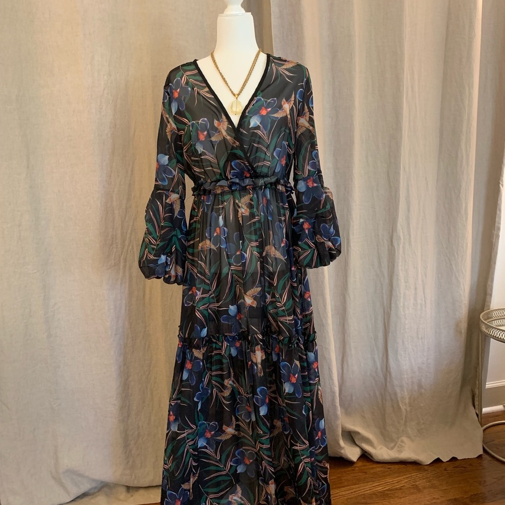 Sheer Boho Maxi Dress NWT